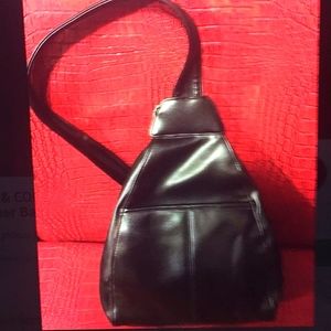 NINE & COMPANY BLACK FAUX LEATHER BACKPACK